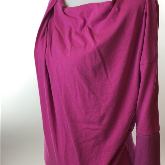 Bloom yoga top pink boat neck draped front - Picture 2 of 4